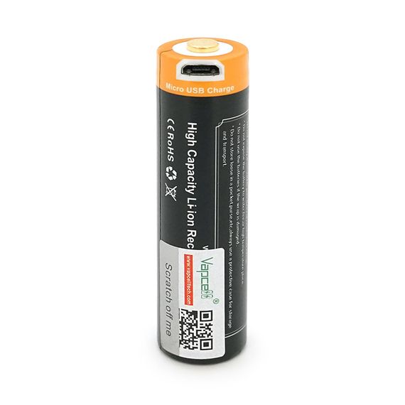 Акумулятор 18650 Li-Ion Vapcell P1835A, 3500mAh, 10A, 3.6V (2.5-4.2V), Micro USB