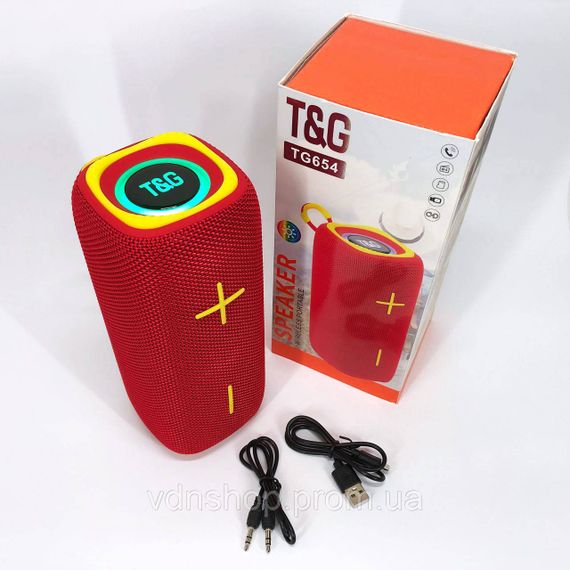 Акустические колонки с блютузом TG654, Портативная bluetooth колонка с разноцветной подсветкой YH-83 | Зображення 2