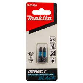 Биты торсионные PH1 25 мм Makita Impact Black B-63600 (2 шт)