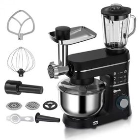 Кухонный комбайн Domotec 6676B 5в1 10L 1400W миксер/блендер/мясорубка, Стационарный планетарный тестомес