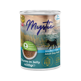 Вологий корм Mystic для СОБАК шматочки РИБИ в желе 400г конс.