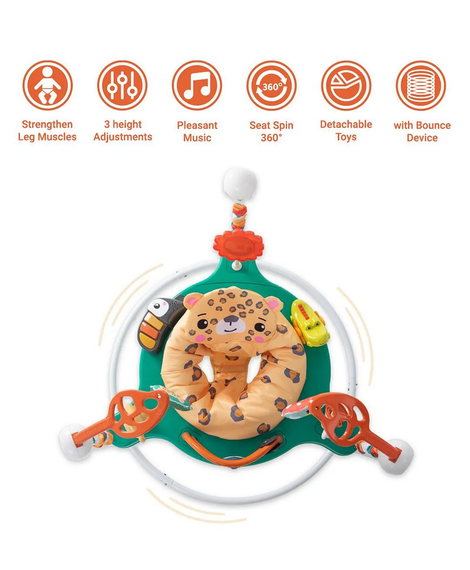 Детский игровой центр Fisher-Price Jumperoo с подсветкой и звуком / Развивающий игровой джемпер Зеленый | Зображення 5