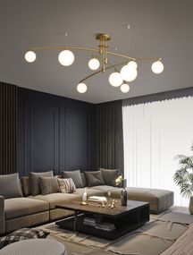 Люстра стельова на 9 лампочок 26782 Латунь 45х140х140 см.