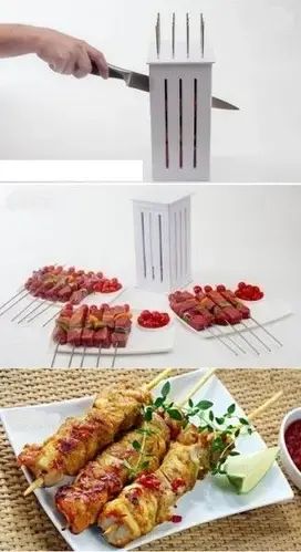 Приспособление для быстрого нанизывания шашлыка brochette express | шпажки для шашлыка | Зображення 7