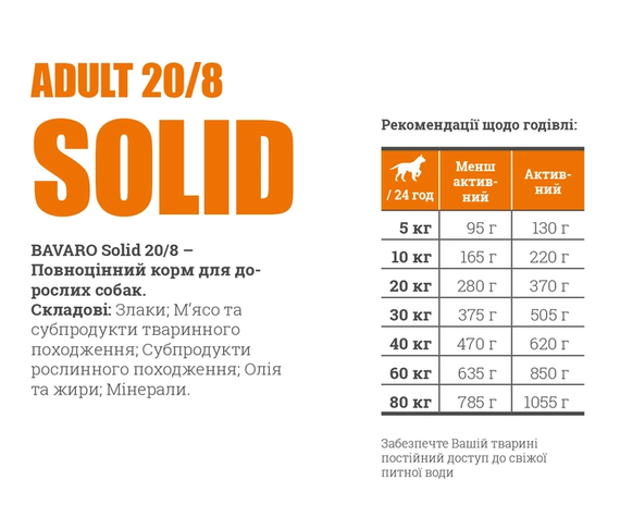 Сухий корм Bavaro Solid 20/8 для дорослих собак 2шт*18 кг | Зображення 2