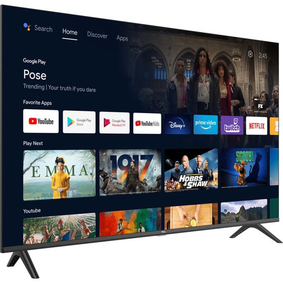 Телевізор TCL 43' LED FHD 60Hz Smart Android TV Black (43L5A) | Зображення 2