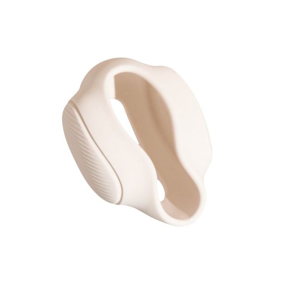 Вібратор 3-в-1 BeYourLover TILLY з вакуумом, додатком, пульсацією та управлінням стисканням, бежевий Sex Aura | Зображення 4