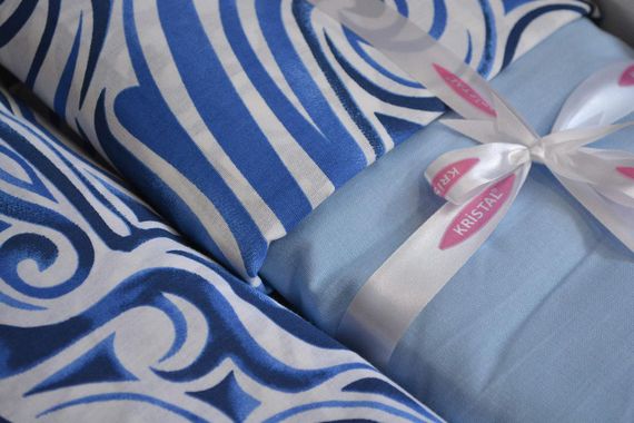 Комплект постільної білизни Kristal Ranforse 200×220 см Elvin Mavi | Зображення 2