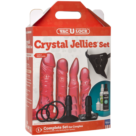 Набір для страпона Doc Johnson Vac-U-Lock Crystal Jellies Set (м'ята упаковка!!!) | Зображення 5