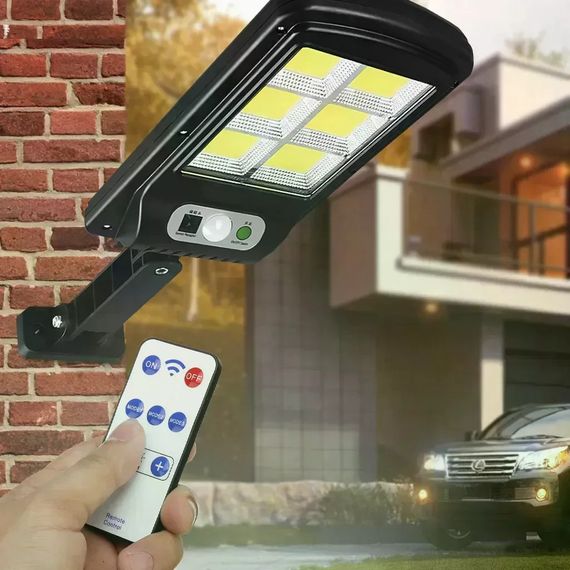Вуличний настінний світильник Bailong Solar BL-T06-6COB на сонячній батареї з датчиком руху • Сонячний LED ліхтар Bailong Solar BL-T06-6COB 6COB для двору, саду, вулиці та фасаду | Зображення 4