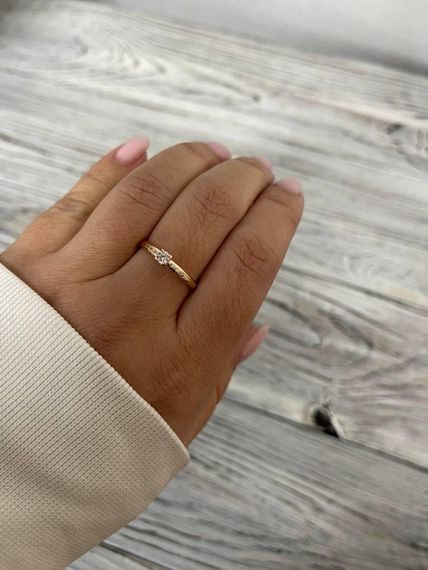 Кольцо из красного золота с фианитами 14 K-0386 | Зображення 4