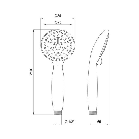 Лейка для ручного душа Лейки Lidz Niagara 04 85 мм округлая LDNIA04CRM22033 Chrome | Зображення 1
