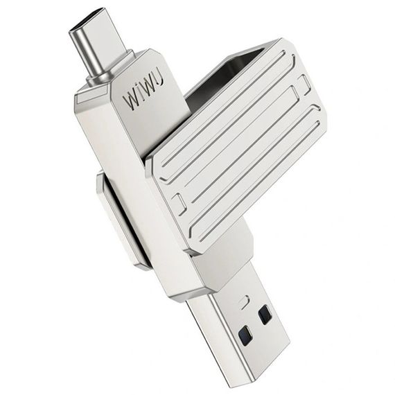 Флеш-накопичувач Wiwu Wi-FD001 3in1 (USB-A/C/L) USB 3.0 — 32GB Silver
