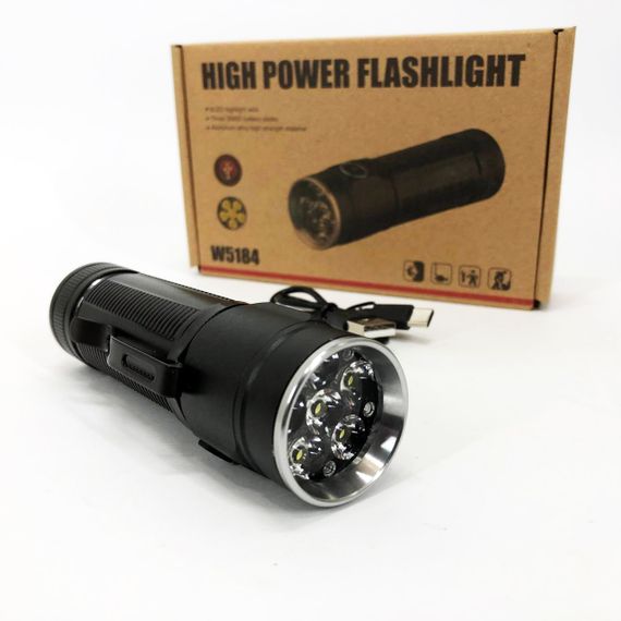 Ліхтар акумуляторний LED ліхтар W5184-6XHP360 Портативний світлодіодний з USB-зарядкою CL-37 | Зображення 4