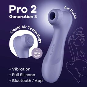 Вакуумний кліторальний стимулятор Satisfyer Pro 2 Generation 3 with Liquid Air Connect App Lilac Sex Aura