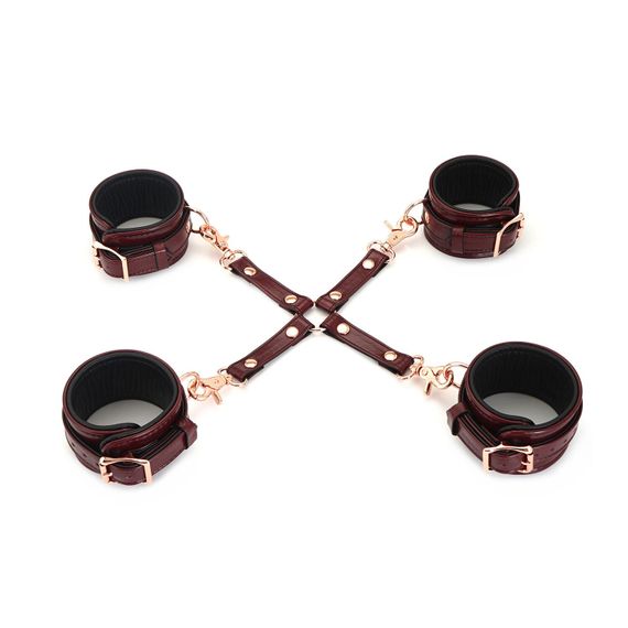 Шкіряна хрестовина Liebe Seele Wine Red Hogtie Бордова One Size | Зображення 1