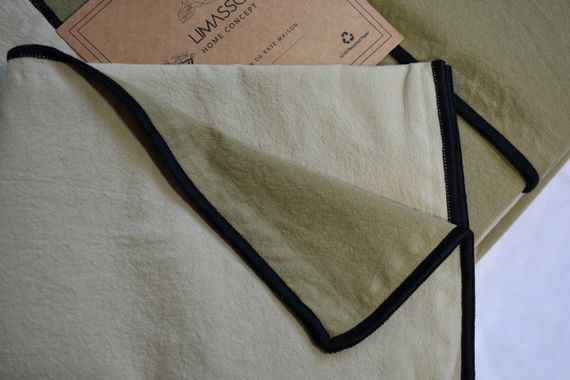 Постельное белье Limasso Stonewashed Essualte 200 х 220 см Oxford Tan - Akdeniz Yesili | Зображення 6