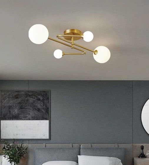 Люстра стельова на 4 лампочки 26575 Латунь 25х60х80 см. | Зображення 2