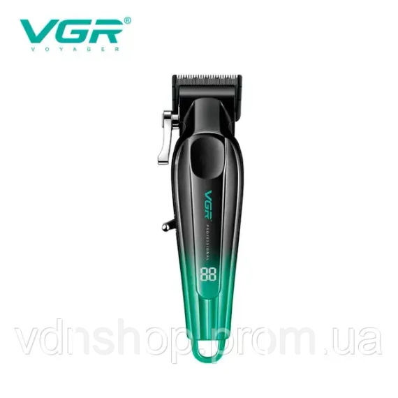 Акумуляторна машинка для стрижки VGR V-662 GREEN, 7000 RPM, 6 насадок, LED дисплей | Зображення 7