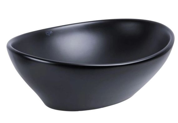 Комплект Qtap Dove: Раковина накладна овальна 415x340x140 мм Matt Black + Донний клапан PU03 (QT063078MBMBN47307) | Зображення 4