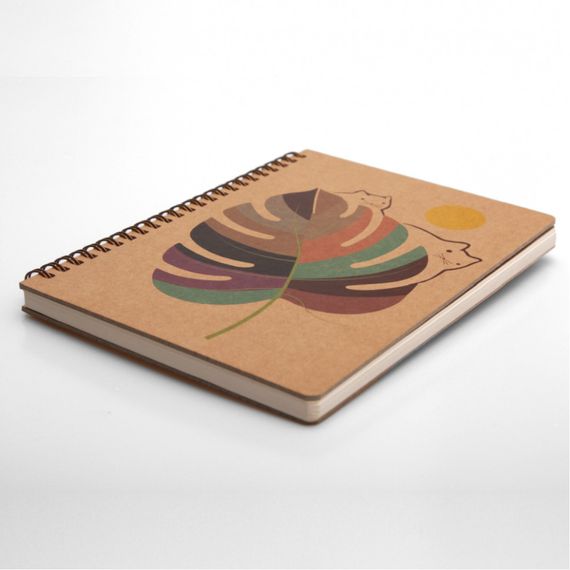 Блокнот "Монстера" еко крафт-картон 11119-Т-KR А5 на пружині | Зображення 2