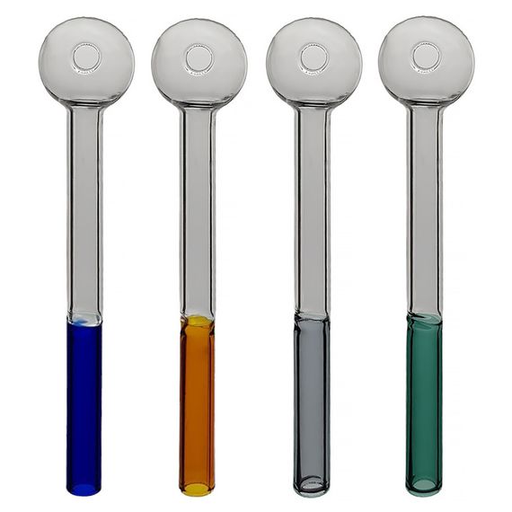 Кальян Стеклянная Трубка Вапорайзер 16 см. Oil Pipe Two-color Blue | Зображення 2