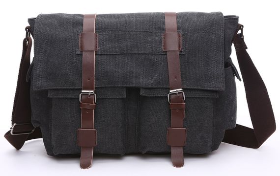 Сумка на плечо текстильная Vintage 20076 Черная | Зображення 1