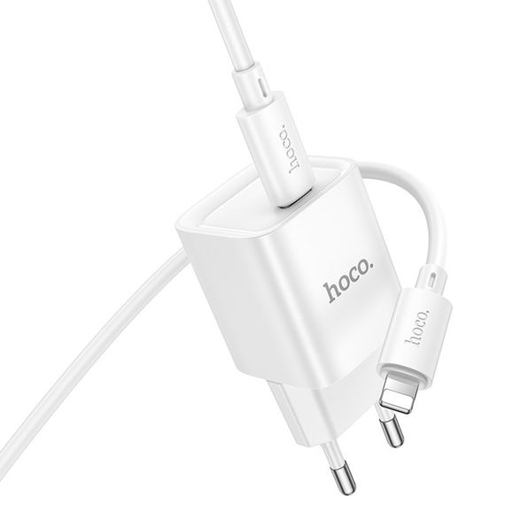 МЗП Hoco C146A Charm PD20W (1USB-C) + кабель Type-C to Lightning White | Зображення 3