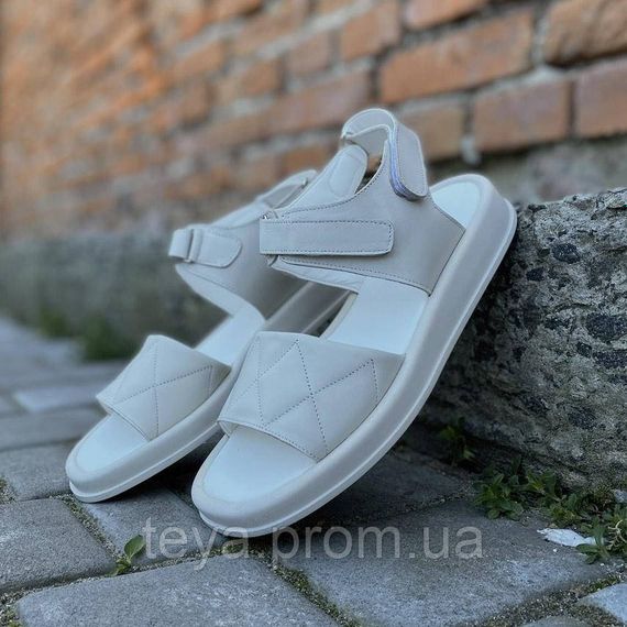 Жіночі босоніжки шкіряні літні молочні Emirro розміри 36, 38, 39, 40 FV_02620