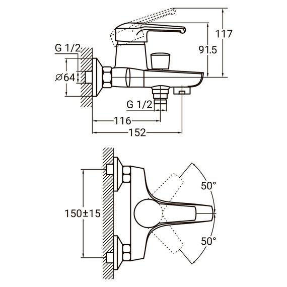 Змішувач для ванни AQUATICA HM-1C131C 9736200 | Зображення 5