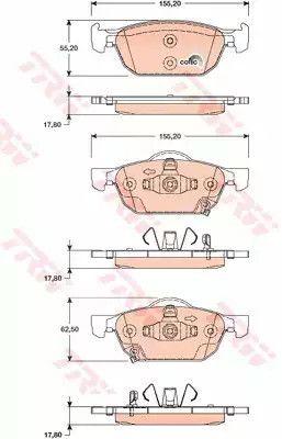 Колодки гальмівні дискові HONDA Accord МКПП F 09, TRW (GDB3476)