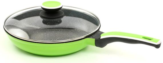 Сковорода антипригарна з кришкою Maestro 22 см MR-1220-22 алюмінієва для всіх плит зелена | Зображення 1