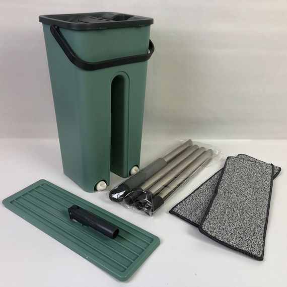Швабра - ледар з відром і автоматичним віджимом 2 в 1 Hand Free Cleaning Mop 5 л. Колір: зелений | Зображення 7