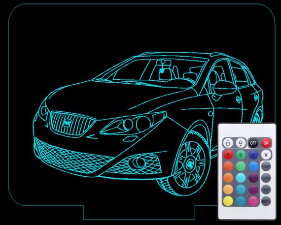 Акриловый светильник-ночник с пультом 16 цветов Сеат SEAT tty-n000650