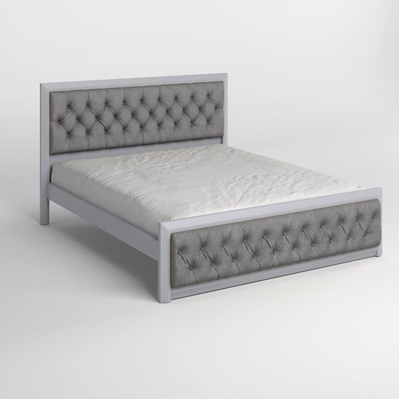 Полуторне дерев&#039;яне ліжко Mebigrand Барселона Б3 Світло-сірий (RAL-7040)/Аляска 93 (Сірий) 120х200 см (MBG-13745) | Зображення 1