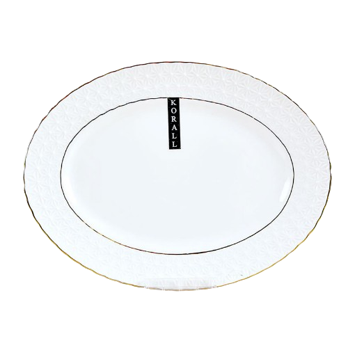 Блюдо овальне 20см порцеляна біле 223121-А Interos