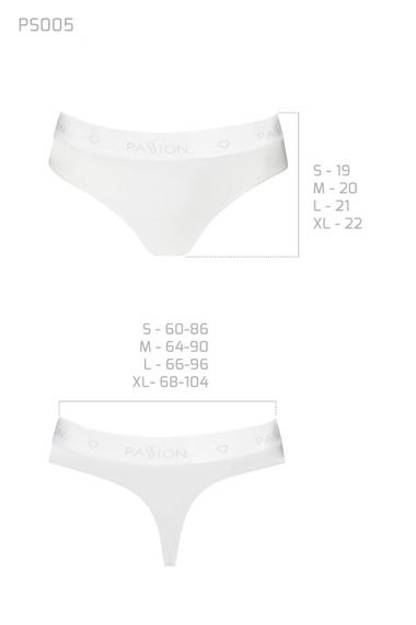 Трусики-бразиліана бавовняні Passion PS005 PANTIES, Білий, S, S, Маленький розмір | Зображення 3
