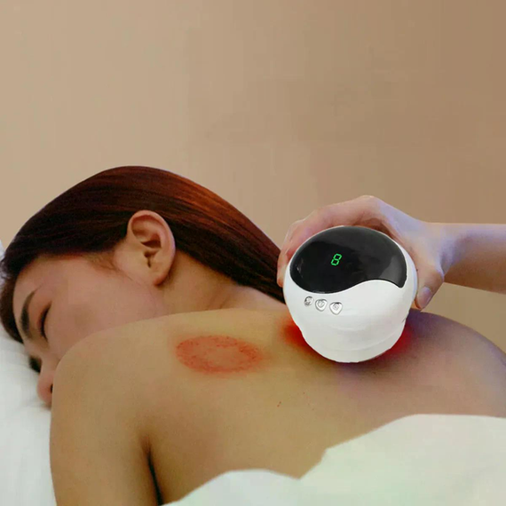 Антицеллюлитный вакуумный массажер Intelligent Cupping Massage, аккумуляторный ручной массажер для всего тела Белый LY-873-White | Зображення 1
