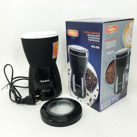 Кавомолка MAGIO MG-205 200 Вт, Кавомолка побутова електрична, Портативна кавомолка, Подрібнювач кави | Зображення 1