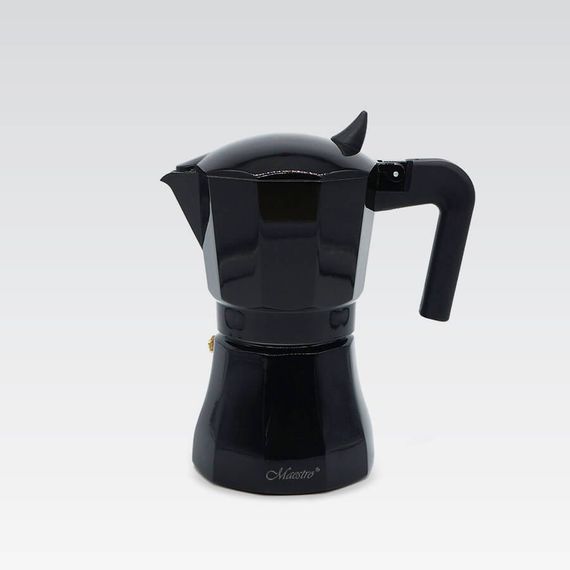 Кофеварка гейзерная Maestro MR-1658-9 450 мл 9 чашек черная | Зображення 1