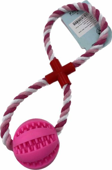 Игрушка для собак, Веревка-восьмёрка, мяч, грызун | Зображення 1