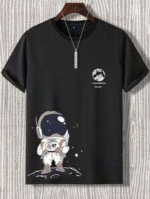 Футболка чоловіча з принтом повсякденна L Чорний