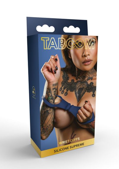 Силиконовые наручники на запястья Taboom Silicone Supreme, синий sexstyle | Зображення 1