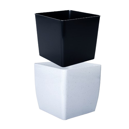 Вазон Квадро 22*22*21см низький Stone (світлий бетон) Алеана