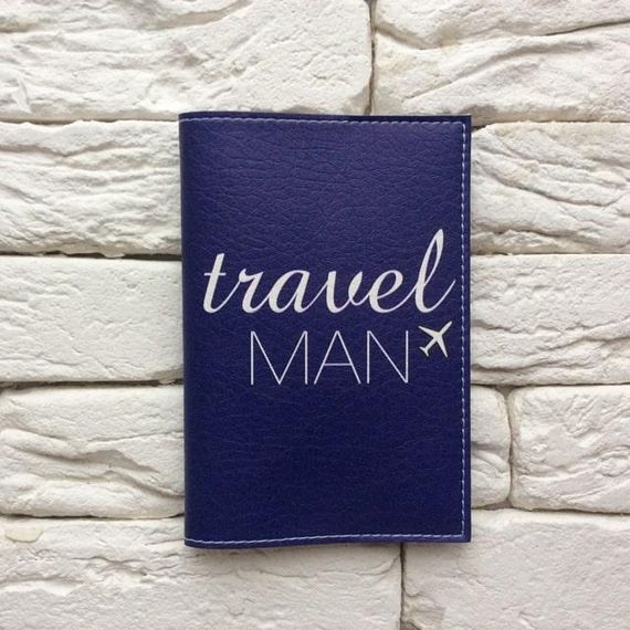 Обложка для паспорта Travel man 6 (синий) | Зображення 1
