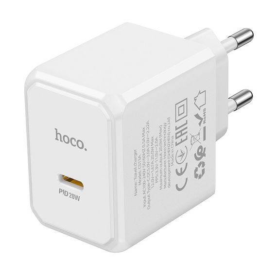 Мережевий зарядний пристрій Hoco CS13A 1 USB-C PD/QC 20W | Зображення 4