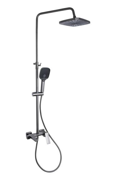 Душова система універсальна Qtap Gemini Gunmetal Black PVD з виливом QTGEM111GMB45688