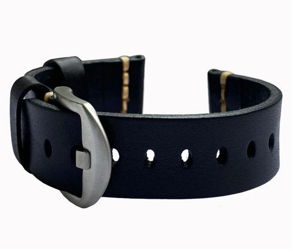 Шкіряний ремінець Primolux C052 Silver Buckle для годинника Samsung Galaxy Watch 3 41mm (SM-R850) - Black | Зображення 3
