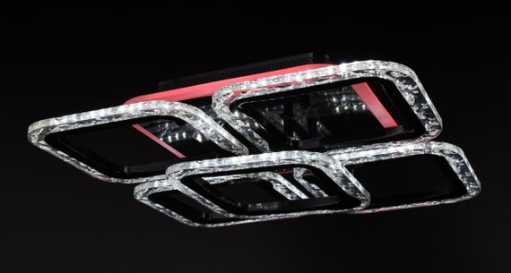 Люстра світлодіодна стельова LED світильник для квартири на стелю лед з пультом 26088 Чорний 10х38х38 см. | Зображення 7