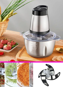 Блендер Raf Food Processor R7019 кухонний подрібнювач 250W металева чаша на 2 л чоппер